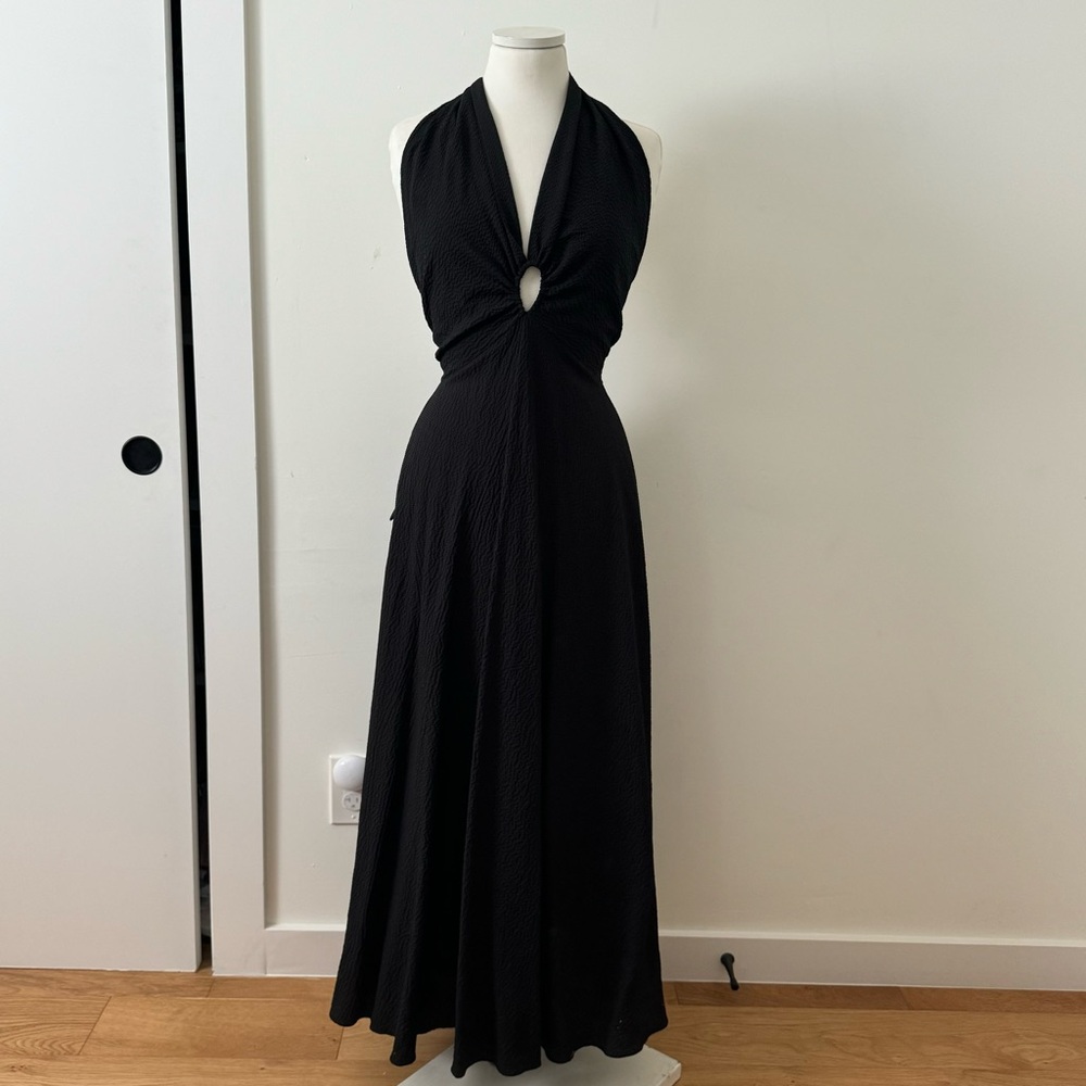 NWT The Great Eros Isa Halter Dress in Black L